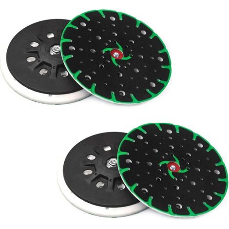 Lot de 2 Patin de ponçage 150 mm, filetage de raccordement M8 - 49 trous avec vis avec fonction dépoussiérage, compatible avec ponceuse excentrique Festool Rotex RO, ETS 150, ETS EC 150 (1/5)