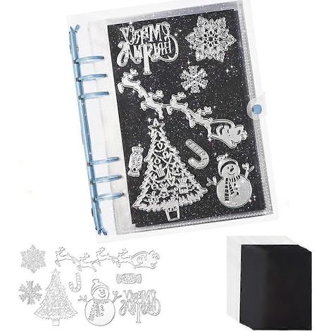 Skyrealm Scrapbooking-Zubehör, magnetische Aufbewahrungsfolien für Stanzformen und Weihnachtsstanzformen-Set für die DIY-Kartenherstellung (49 Teile) (1/5)