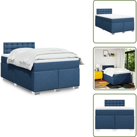 Boxspringbett mit Matratze Blau 120x200 cm Stoff - Boxspringbett - Boxspringbetten - Bett - Bett Mit Stauraum (1/5)