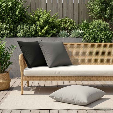 vidaXL Funda de almohada 6 pcs HEERLEN Negro 60 x 60 cm Poliéster (1/5)
