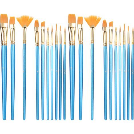 2 Set Paint Brushes Oily Painting NonOily Drawing Round Tip Nylon Art Supplies Artist Kits (1/5)