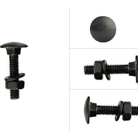 Boulons galvanisés noirs M6 x 30 mm - 25 Pièces (1/2)