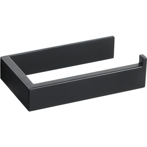 CYRILL – Dérouleur Porte Papier Toilette Adhésif sans Percage, Support Porte Papier Toilette en Acier Inoxydable pour Salle de Bain ou Cuisine, Noir Mat Côté Droite, EGJF2311R-3M-B (1/5)