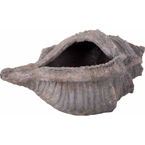 Macetero concha color piedra, 65x37x32h cm (1/5)