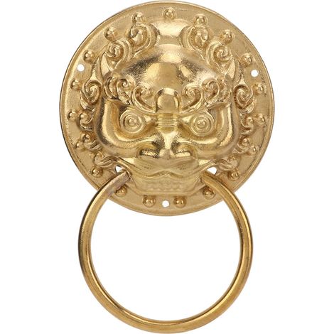Heurtoir de Porte Antique, Tête D'animal de Style Chinois Poignée de Porte en Bois Installation Facile Anneau
