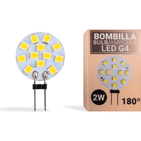 Bombilla LED G4 Bi-pin Circular Plana 12V AC/DC - 2W - Blanco Neutro (1/5)