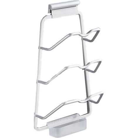 Wandmontierter Deckelhalter ohne Bohren, 3 Ebenen aus rostfreiem Aluminium, platzsparend für die Küche, polierte Oberfläche. (1/5)