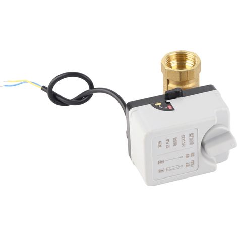 Motorisiertes Magnetventil, 2-adrig, 2-Wege, normalerweise geschlossen, DN25, Messing und ABS, DC 12V-24V, Zubehör. (1/5)
