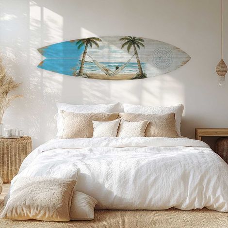 Planche de surf deco Sieste sous les cocotiers (1/4)