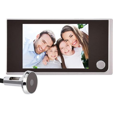 Mirilla inteligente para interiores y exteriores, cámara de seguridad para puertas con amplio ángulo de visión de 120 grados, visor digital para puertas y timbre. (1/5)