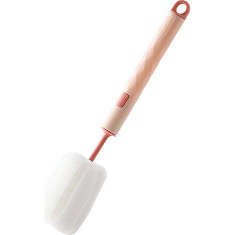 Brosse éponge douce pour tasses, brosse éponge à long manche pour bouteilles, nettoyage de boissons, verres à vin et bouteilles, cuisine, 1 pièce (rose)-AquaForge (1/5)