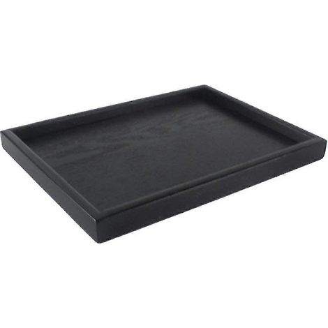 Serviertablett Teeteller aus Holz – Schwarz, 25 x 18 x 2 cm (1/5)