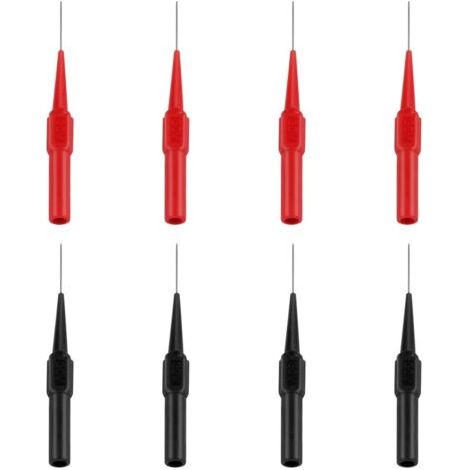 8-teilige Prüfspitze, Edelstahl-Multimeter-Messleitungen, Prüfspitzen, Multifunktions-Testerkabel für Multimeter, Elektriker, Laboratorien (rot und schwarz) (1/5)