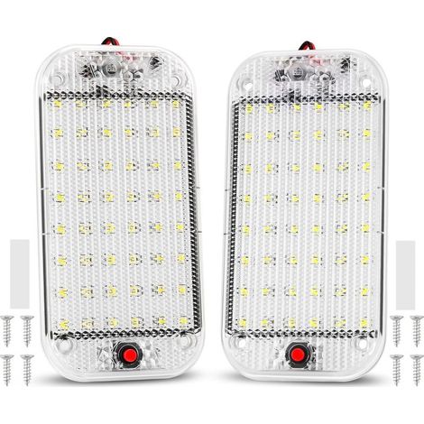 12V-85V 48 LED Innenraumleuchten mit Schalter für Transporter, Camping, Boot (2 Stück) (1/5)
