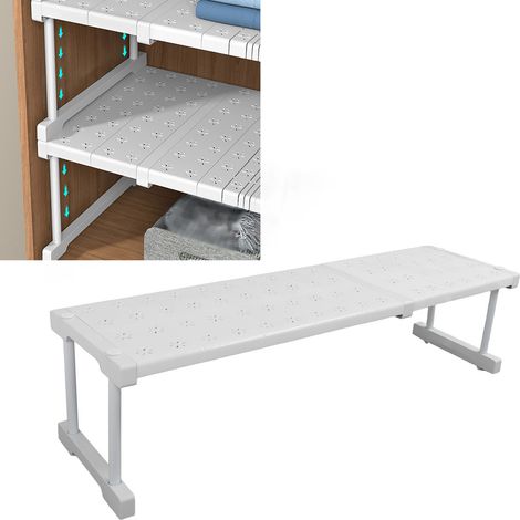 Étagère de rangement extensible pour armoires, placards, étagères d'évier, meubles de cuisine, séparateurs de placard, meubles sous bac à légumes, longueur intérieure 67-88 cm (1/5)