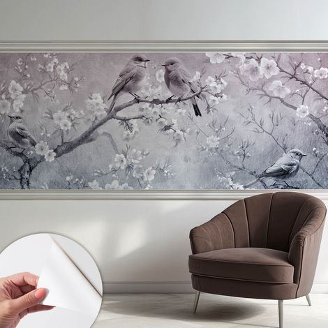 Selbstklebend Tapete modern Wohnzimmer - Wanddekoration - einfach anzubringen Zarte Natur 250x104 cm (1/5)