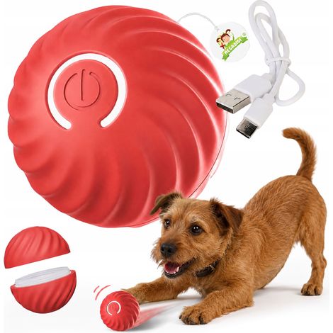Palla interattiva per cani, gioco di fuga, ricaricabile, USB-C, rossa (1/5)