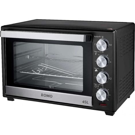 Four électrique de table Convention et Rôtisserie 45L 2000W. Température jusqu'à 230ºC, Minuterie avec arrêt 60 min, noir