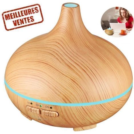 Diffuseur d'huiles essentielles Lunavo 300 ml, humidificateur d'air ultrasonique, brumisateur de parfum électrique, 7 couleurs changeantes (1/3)