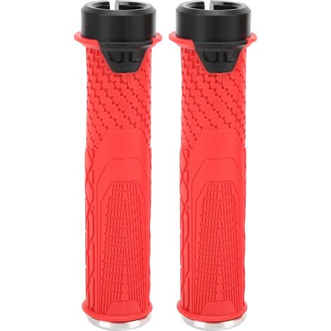 Poignées de guidon vélo WAKE, caoutchouc amortissant, antidérapantes, accessoire vélo rouge (1/5)