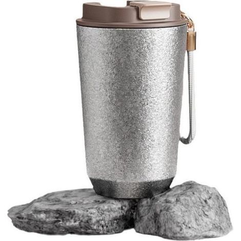 1 Mug isotherme titane,480ml,cordon suspension,boissons chaudes froides,voyage quotidien
