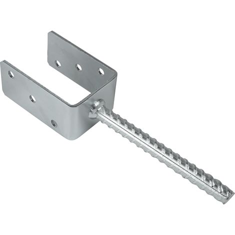 Pieds de poteau pour pieux de 8 x 8 cm Ancrage en U - Par pièce (1/2)