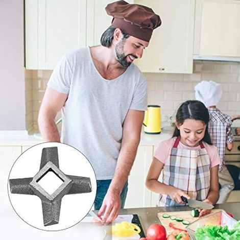 Couteau pour Hachoir ¨¤ Viande Professionnel en Acier Inoxydable, Remplacement de Lames de Hachoir en Forme de Croix, Lame de Broyeur de Viande, Cuisine Broyeur de Viande Accessoires de Rechange (5) (1/3)