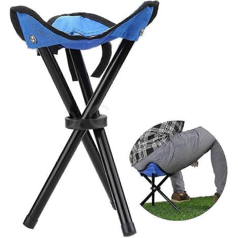 Tabouret de camping pliant, chaises de camping pliantes, siège trépied portable, chaise haute de camping pour les voyages en plein air (1/5)