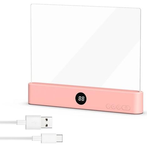 Lampe de lecture plate LED rechargeable transparente pleine page (1/5)