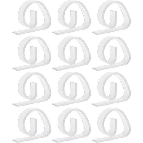 Lot de 12 pinces de fixation transparentes en plastique pour nappes, idéales pour les fêtes, les pique-niques et la maison. (1/5)