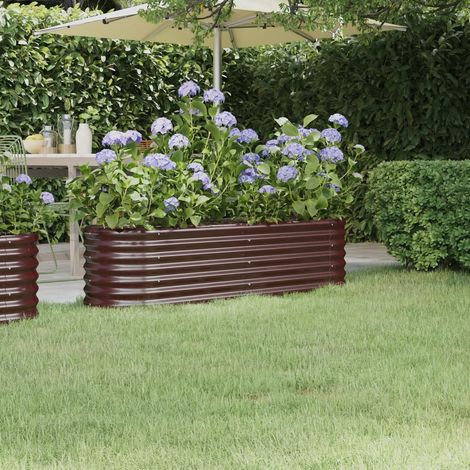 Hochbeet Verzinkter Stahl 152x40x36 cm Braun
