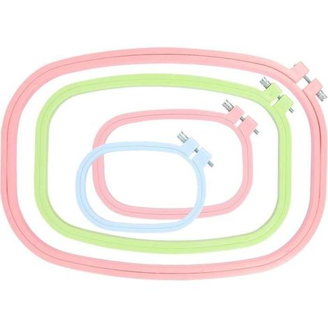 Lot de 4 cerceaux à broder rectangulaires et carrés pour broderie, outil de couture pour point de croix (1/5)