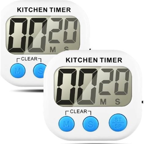 [NEVER USED] Kitchen Timer, 2-Pack Electronic Memory Timers with Countdown/Up and Large LCD Screen