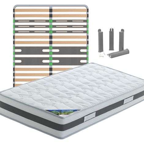 SEYCHELLES - Pack Matelas + AltoZone 140x190 + Pieds (1/5)