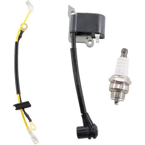 MCHNIC Bobine d'allumage avec bougie d'allumage pour Husqvarna 36 41 136 137 137E 141 142 142E 235 240 236 235E 236E 240 Tronçonneuse Remplace 545199901 530039143 (1/5)
