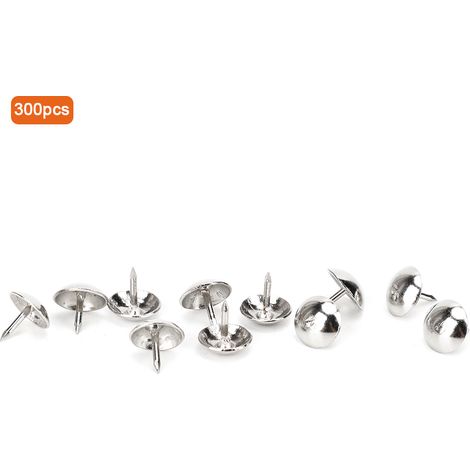 Lot de 300 clous décoratifs rétro en fer argenté et blanc pour meubles et bijoux, avec accessoires.