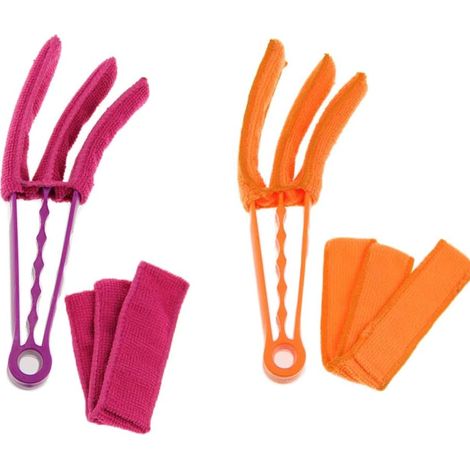 Nettoyeur Pour Stores Vénitiens - Brosse Avec Housse En Microfibre - Pour Radiateurs Et Climatiseurs - 2 Pièces