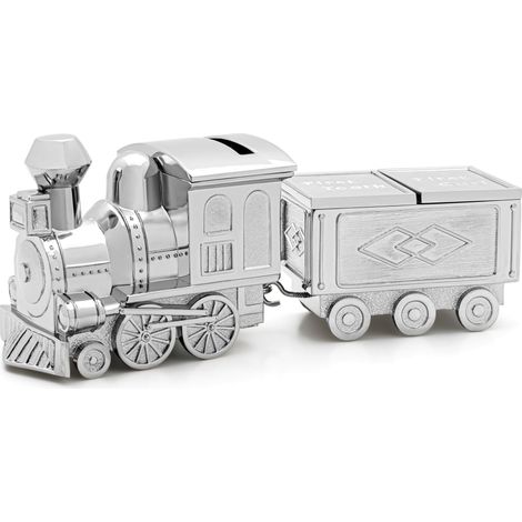 Alcancía, caja para un diente y candado para niño, plateada, elegante, de regalo, locomotora  Tamaño: 175x54x69mm  Código: ZV6008060 (1/2)