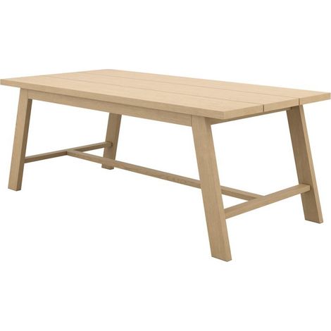 Bourton Dining Table - Wood Variant/Oak Veneer - L100 x W200 x H75.6 cm - Latte - Full Assembly Required