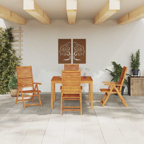 vidaXL Garden Dining Set 5 pcs Brown Solid Acacia Wood (1/5)