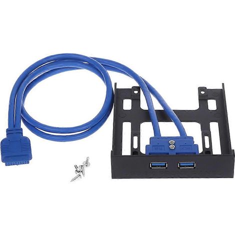 Panneau avant du lecteur de disquettes 3,5" à 20 broches connecteur d'extension USB 3.0 à 2 ports (1/5)