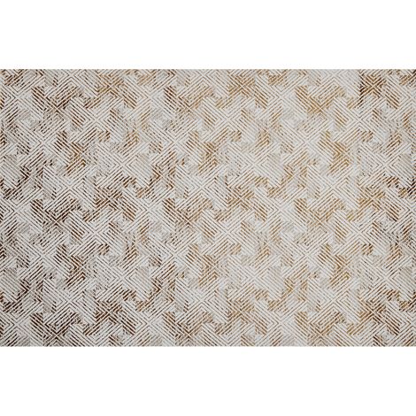 Tapis géométrique beige et marron 160 x 230 cm CARAMEL (1/5)