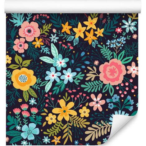 Papel pintado con estampado floral para salón y dormitorio, 50x1000 cm. (1/5)