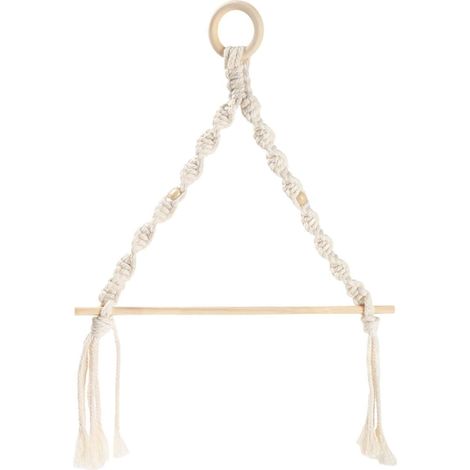 Soporte para rollo de papel higiénico de macramé tejido a mano para baño, cocina y sala de estar.