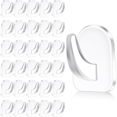 Crochets Autocollants Murs Petits Transparents – Pour Sécher Serviettes 100 pièces (1/5)