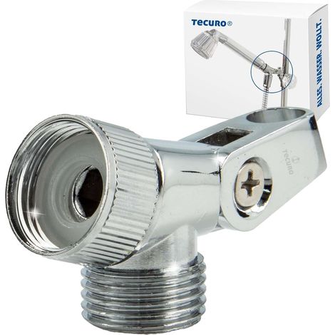 1 - Raccord Douche - Adaptateur Fileté - Inclinaison Réglable - Pour Tuyau Et Douchette - Chromé - 10 mm