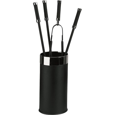 Serviteur de cheminée avec 4 accessoires Herlin Edilinox - Coloris Noir (1/3)