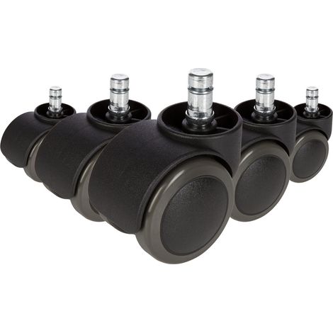 5x Hartbodenrollen ungebremst ROLO FREE 11mm / 50mm Büro-Stuhl-Rollen (5er Pack) hjh OFFICE (1/5)