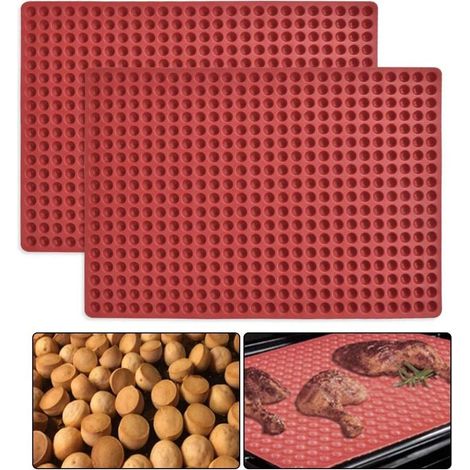 Tapis de cuisson en silicone, tapis hémisphérique de 1 cm avec points en relief, moule à pâtisserie à 468 trous pour biscuits et friandises pour chiens, papier cuisson, moule à chocolat. (1/3)
