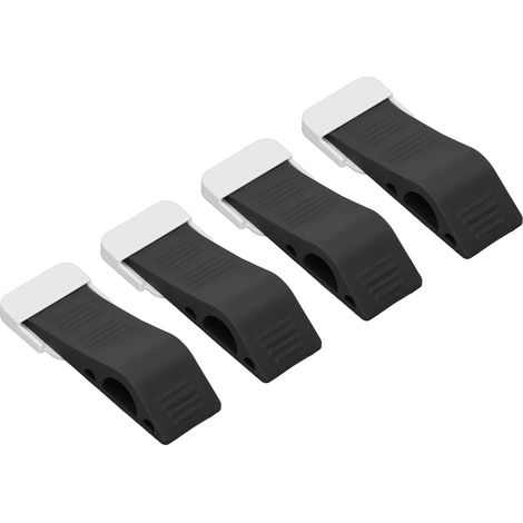 Butée de porte de sécurité, sans perçage, pour chambranle de porte, anti-collision, noire (1/5)